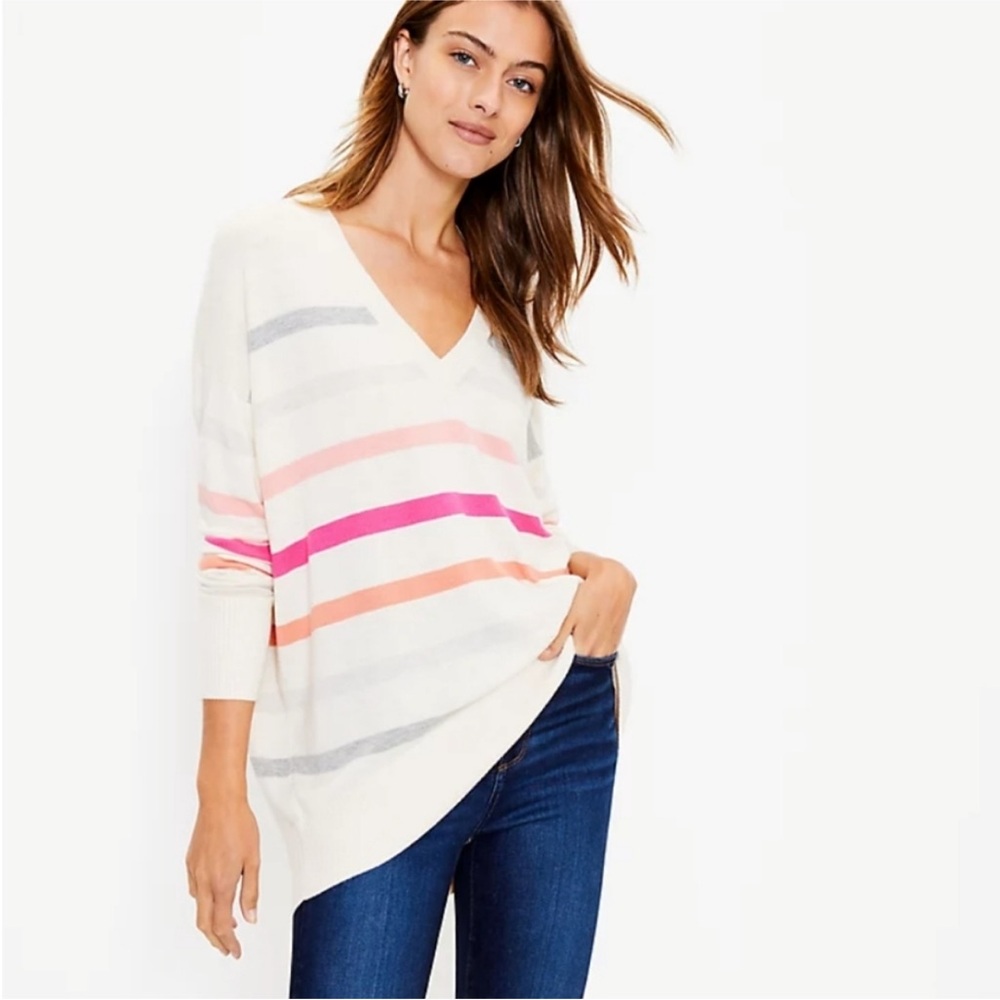 LOFT Oversized Stripe Sweater, size Small